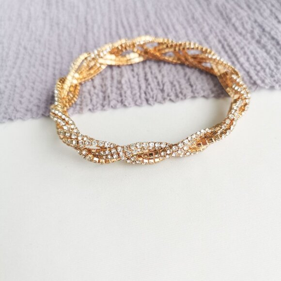 Anne Klein Elegant Gold Sparkling Bracelet - Picture 1 of 3